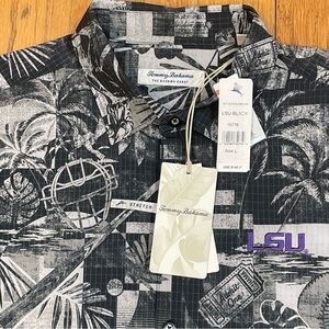 Tommy Bahama Men’s L LSU Tigers Baseball Medley Bahama Coast Camp Shirt